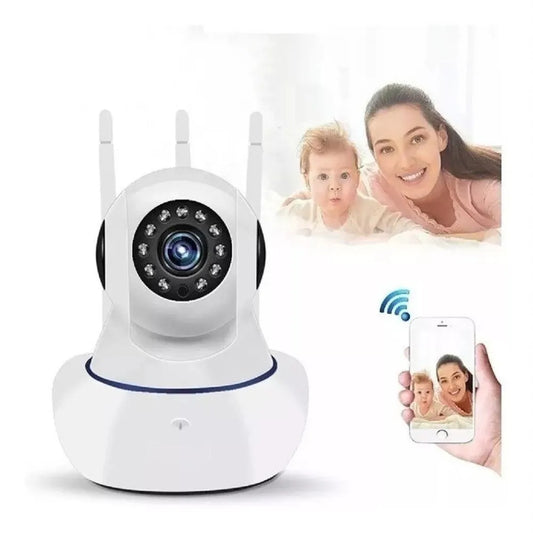 CÁMARA IP ROBÓTICA 360° HD WIFI CON VISIÓN NOCTURNA Y 3 ANTENAS
