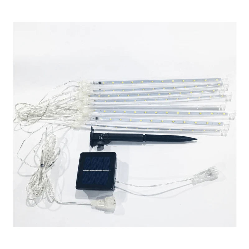 LLUVIA DE METEORITOS SOLAR LED - 8 TUBOS IP65 PARA EXTERIOR / COLOR SEGÚN DISPONIBILIDAD