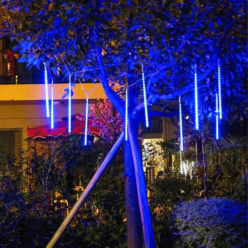 LLUVIA DE METEORITOS SOLAR LED - 8 TUBOS IP65 PARA EXTERIOR / COLOR SEGÚN DISPONIBILIDAD