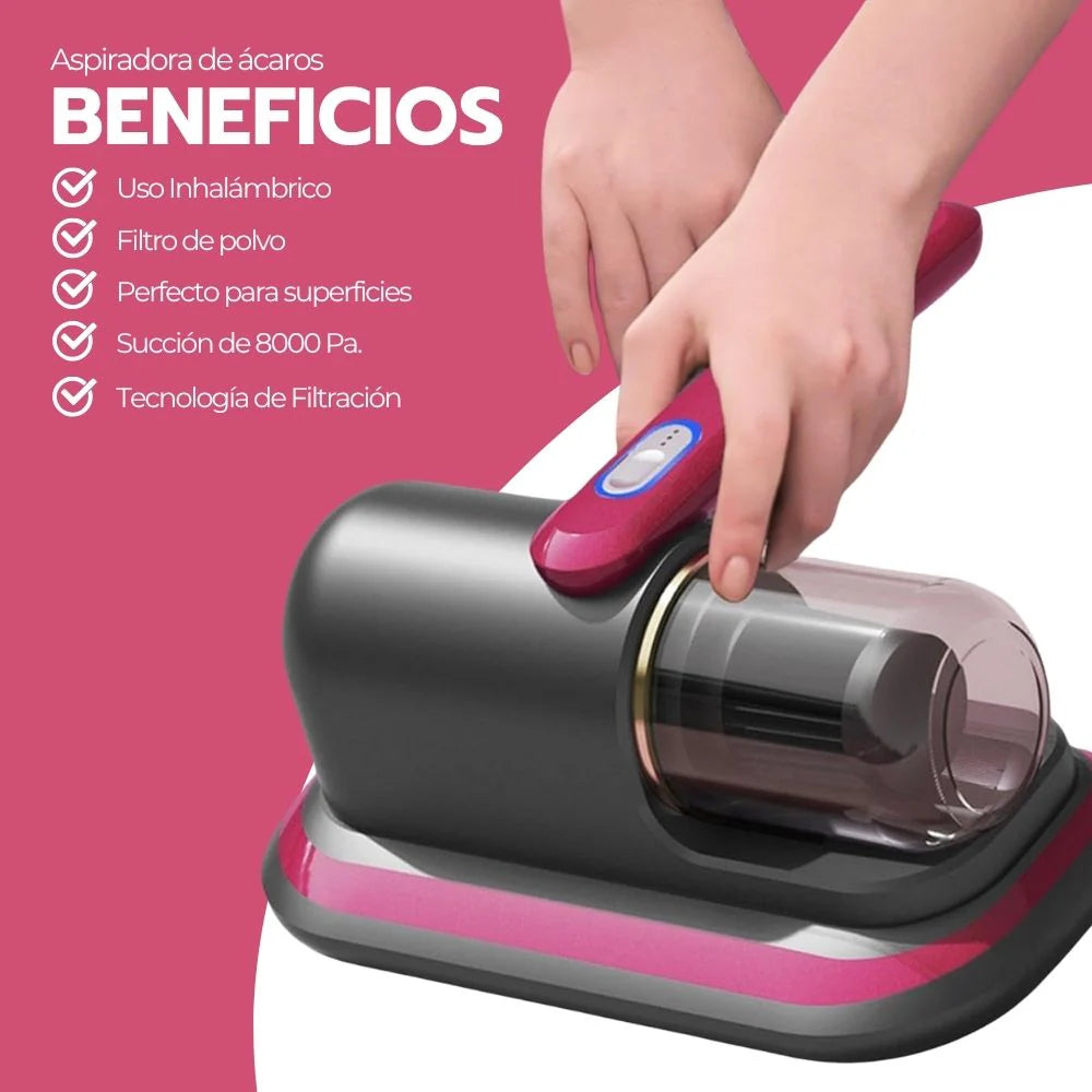 ASPIRADORA INALÁMBRICA ANTIÁCAROS AL VACÍO RECARGABLE