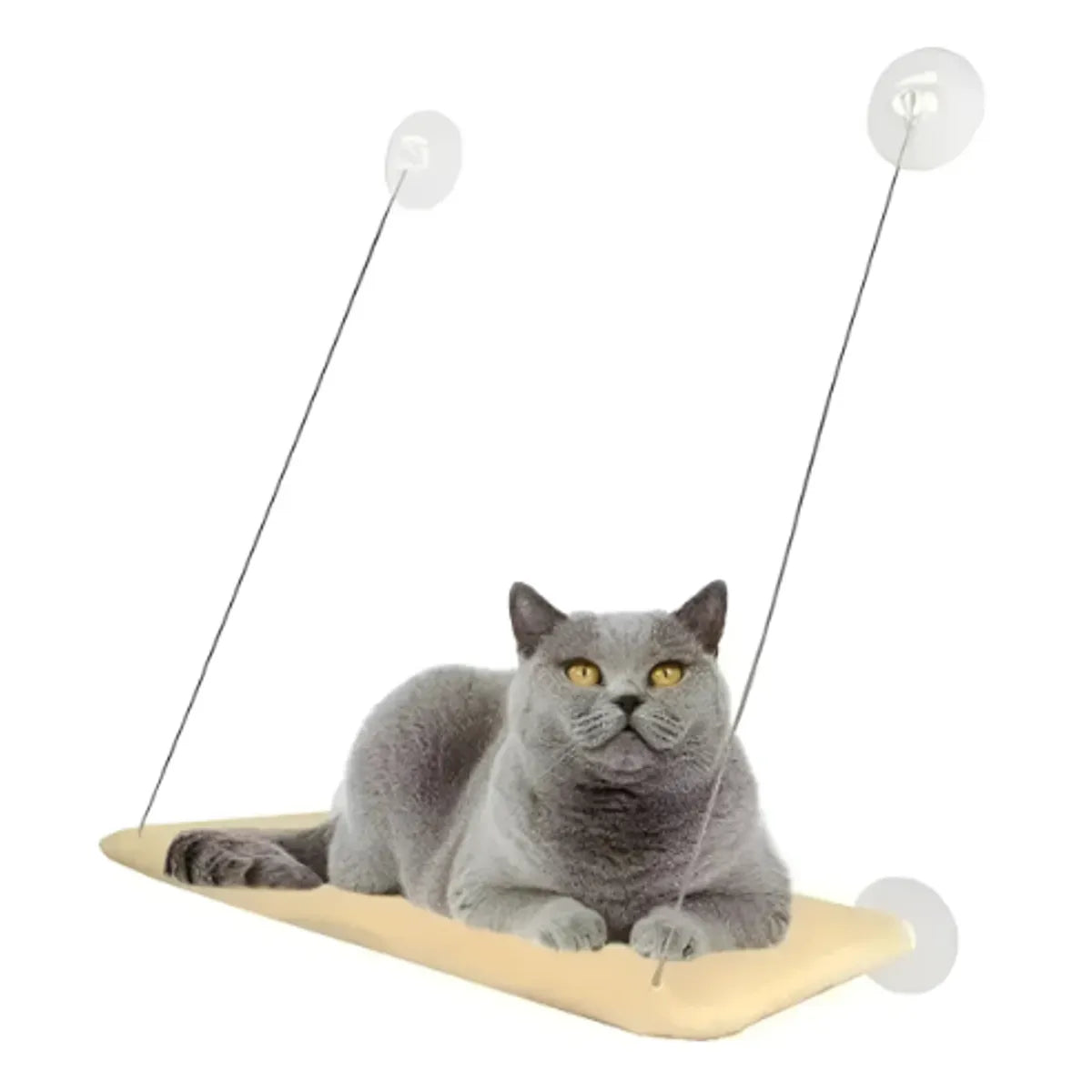 HAMACA COLGANTE PARA GATOS VENTANA BEIGE PREMIUM