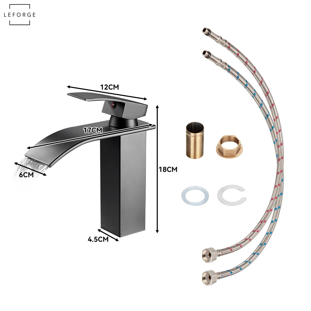 LLAVE MONOMANDO LAVAMANOS CASCADA ACERO INOXIDABLE PARA BAÑO