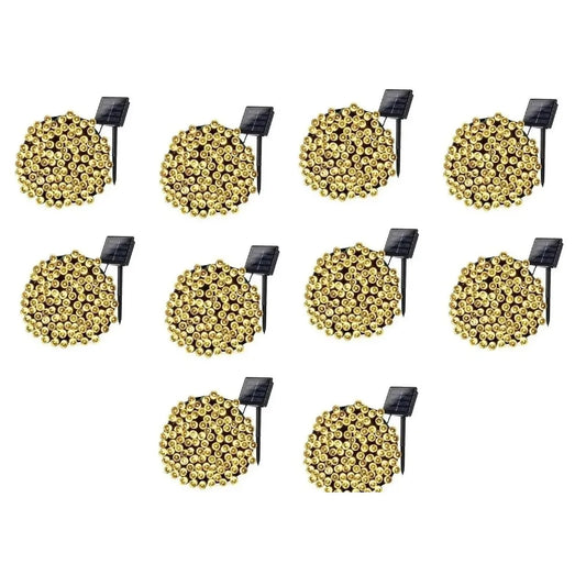 PACK X10 LUCES SOLARES GUIRNALDA 10 METROS 100 LED CÁLIDAS
