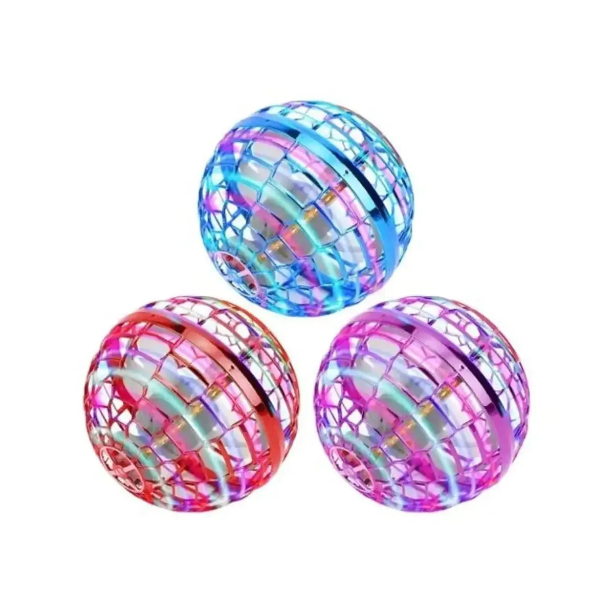 PELOTA VOLADORA FLYNOVA PRO SPINNER BOOMERANG CON LUCES RGB - AZUL Y ROJO