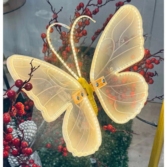 MARIPOSA GRANDE LED CON MOVIMIENTO LUZ CÁLIDA PARA EXTERIORES