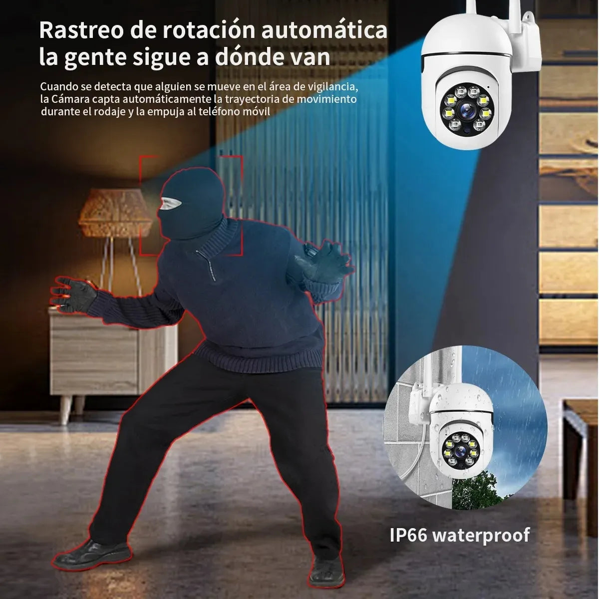 PACK X4 CÁMARAS DE SEGURIDAD EXTERIOR WIFI IP CON DETECCIÓN DE MOVIMIENTO