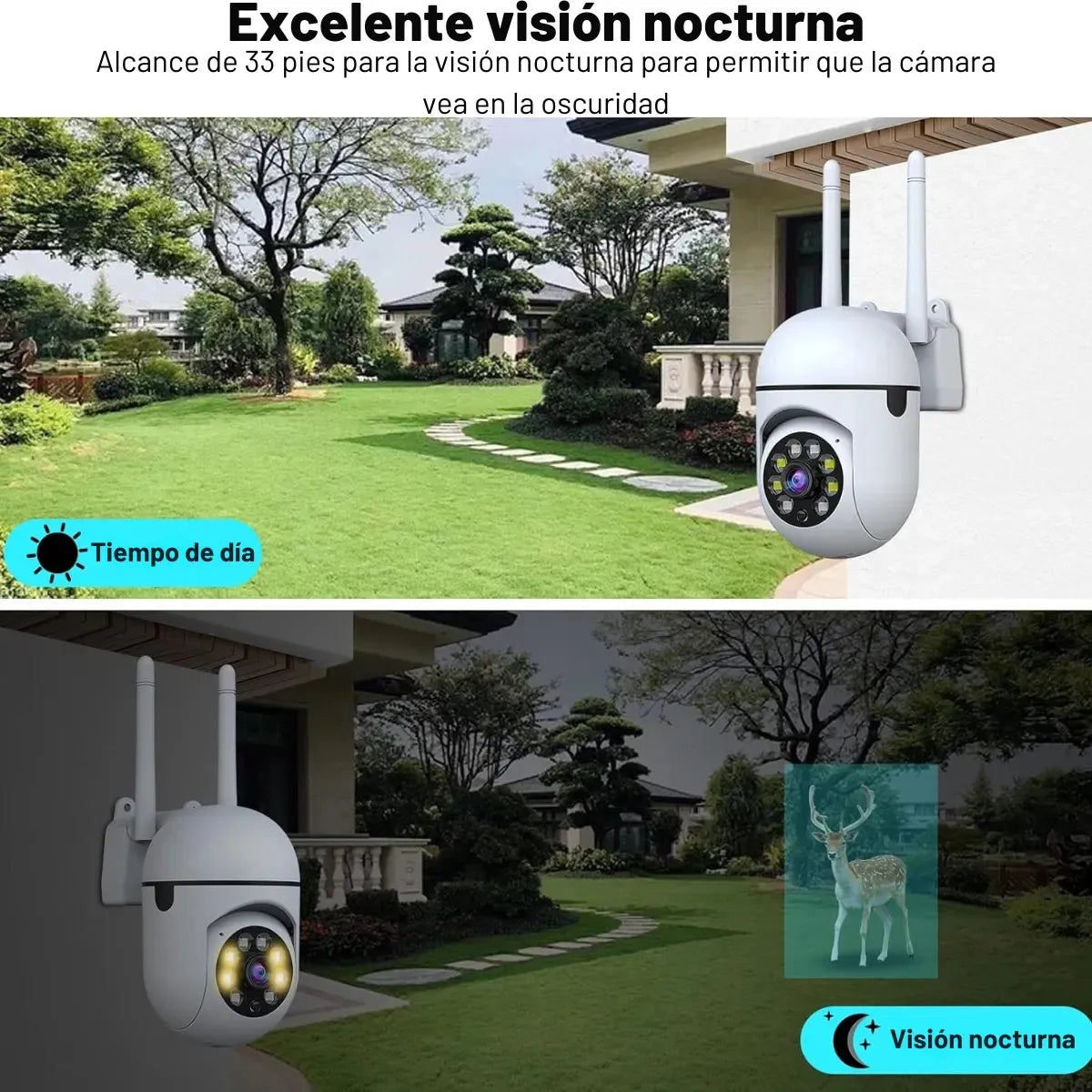 PACK X4 CÁMARAS DE SEGURIDAD EXTERIOR WIFI IP CON DETECCIÓN DE MOVIMIENTO