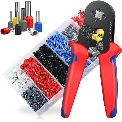 ALICATE PRENSA FERRULERA + 2000 TERMINALES DE CABLE - KIT PROFESIONAL COMPLETO