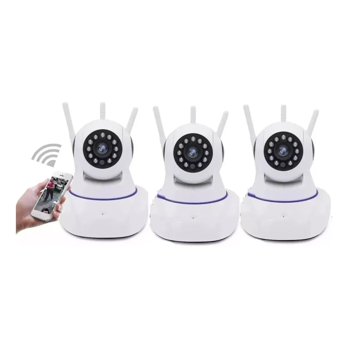 PACK X3 CÁMARAS IP WIFI 360° HD CON VISIÓN NOCTURNA