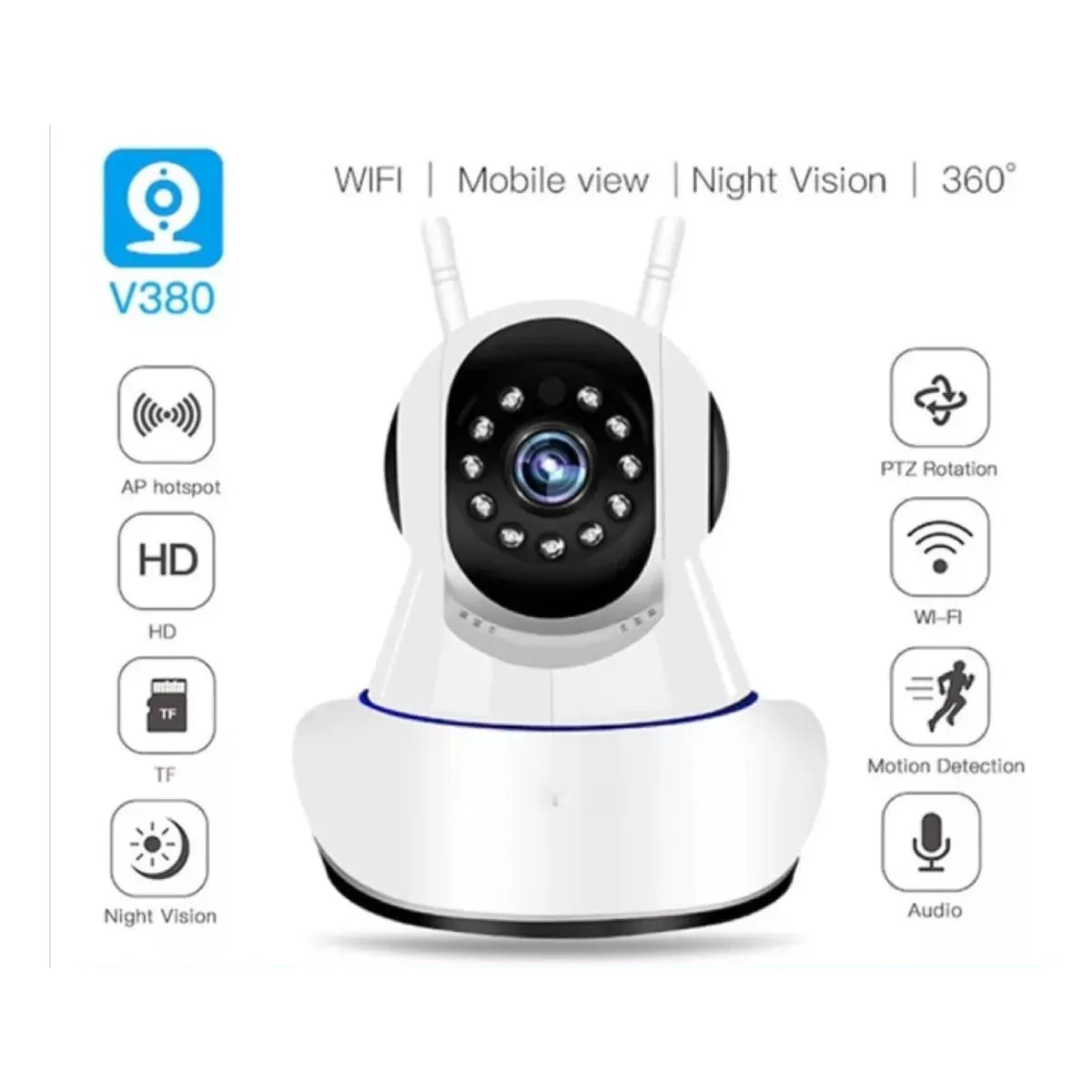 PACK X3 CÁMARAS IP WIFI 360° HD CON VISIÓN NOCTURNA