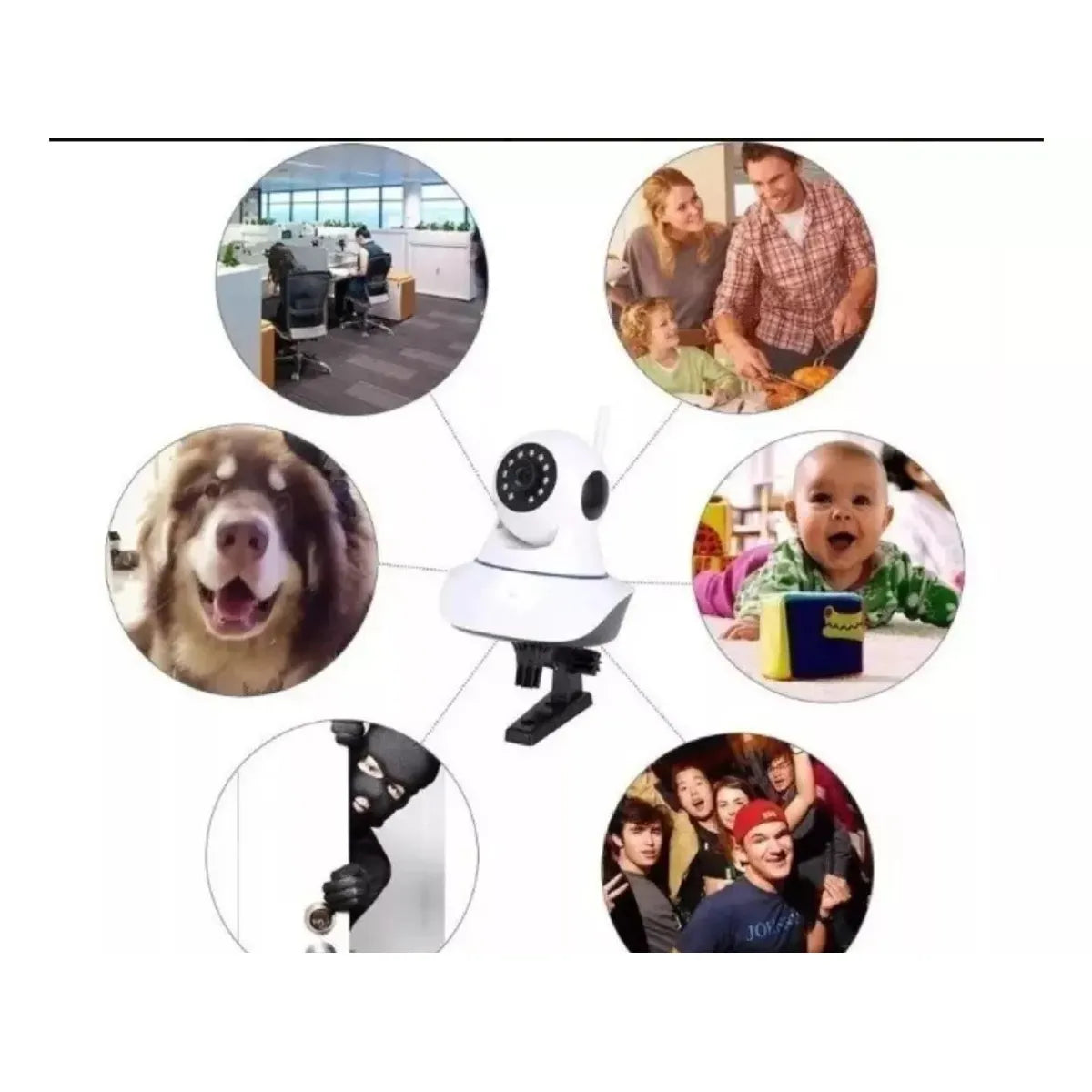 PACK X3 CÁMARAS IP WIFI 360° HD CON VISIÓN NOCTURNA