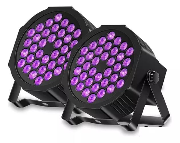Pack 2 Foco Luces 18 Led Uv Luz Ultravioleta Fiesta Fluor