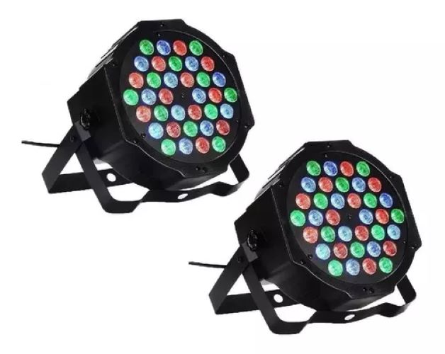 Pack de 2 Focos LED RGB DMX - 36 LEDs para Fiesta y Disco