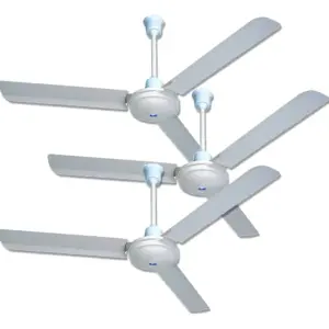 Pack x3 Ventiladores de Techo Metálicos – 3 Aspas – 142 cm – Blanco