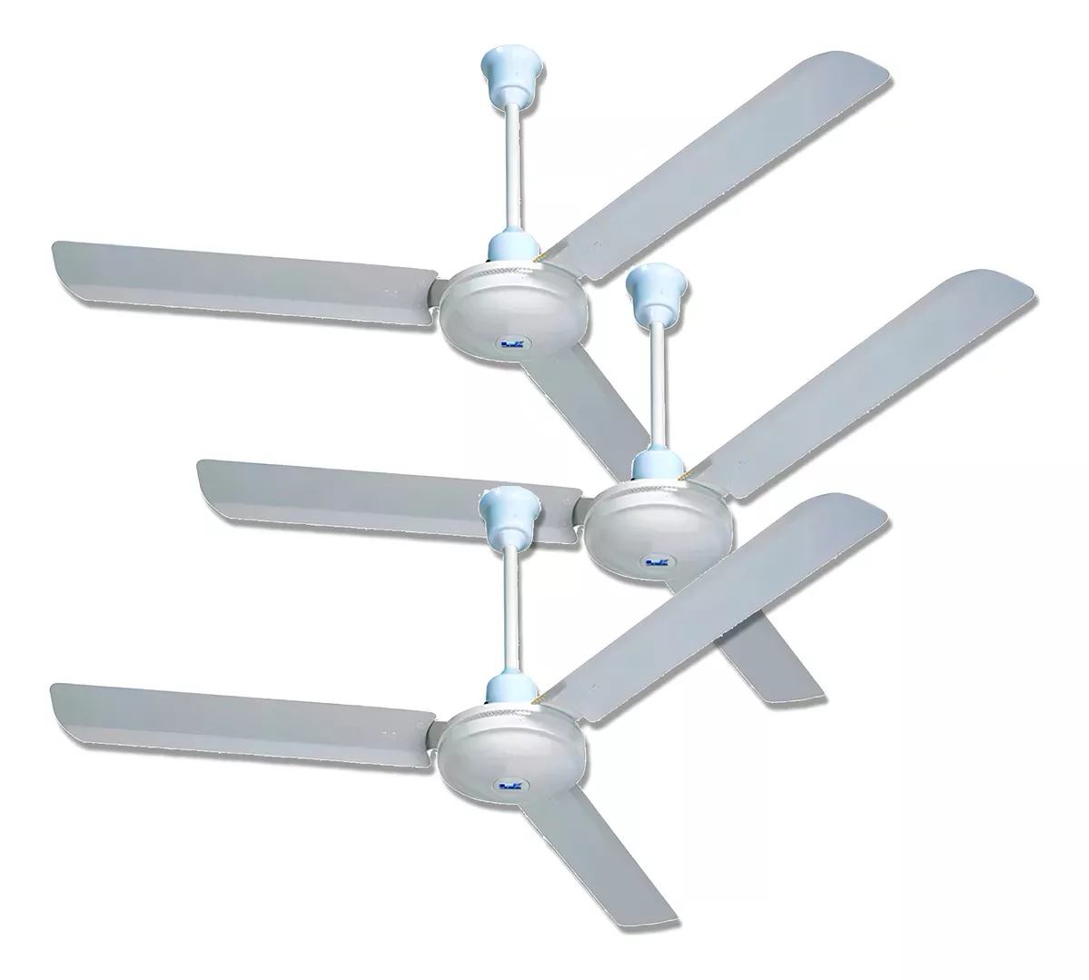 Pack x3 Ventiladores de Techo Metálicos – 3 Aspas – 142 cm – Blanco