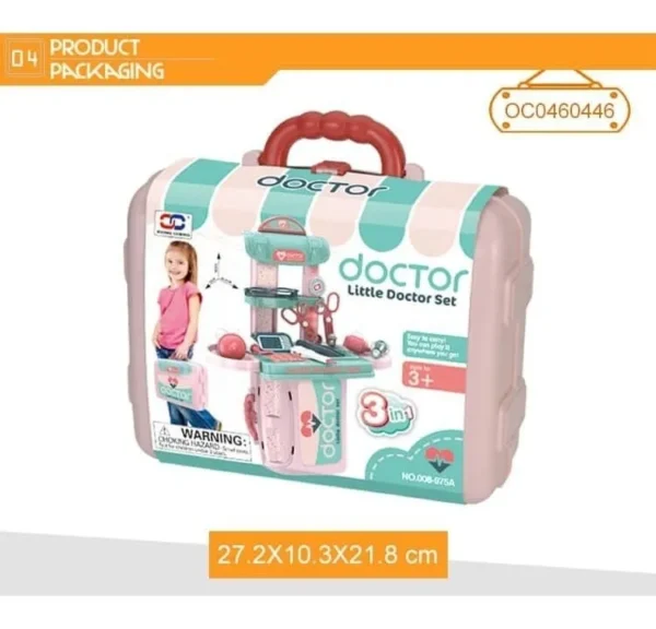 Maleta Doctor Portátil para Niñas – Set 3 en 1 Juguete Didáctico - Imagen 3