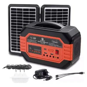 Estación De Energía Linterna Solar Panel Solar USB Negro