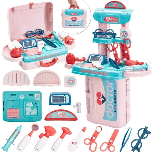 Maleta Doctor Portátil para Niñas – Set 3 en 1 Juguete Didáctico