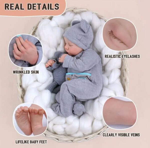 Muñeca Reborn Levi – Realista y Artesanal de 49cm - Imagen 3