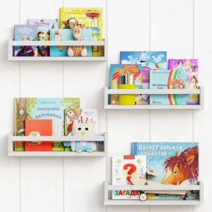 Repisas Flotantes De Madera Infantil Multifuncional Set De4 Color Blanco