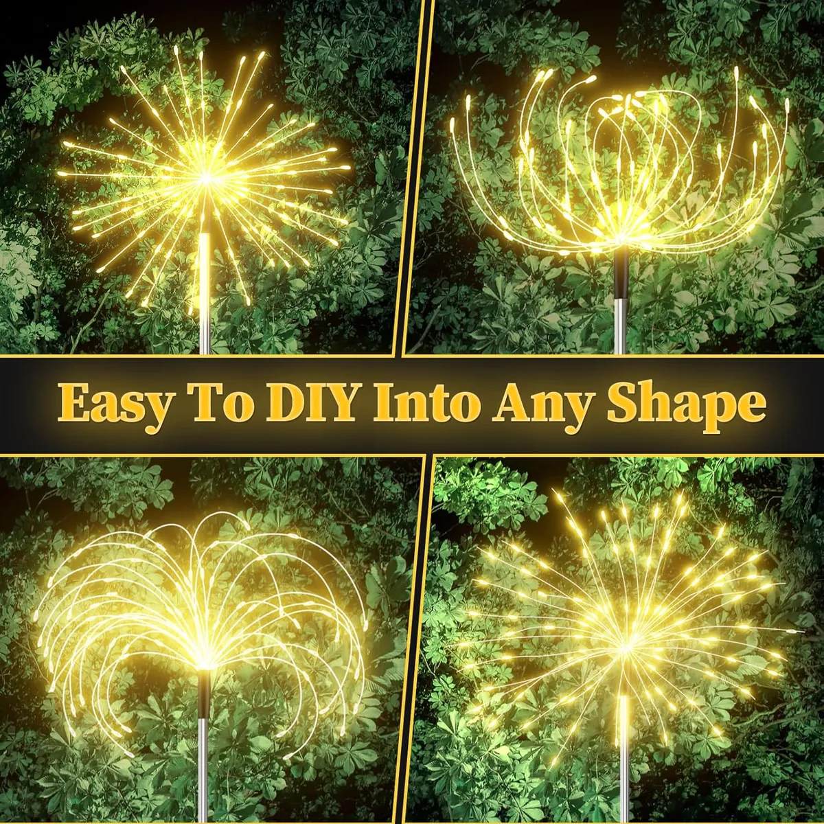 Luces Led Fuego Artificial Solares Navidad 2 Unidades - Imagen 2