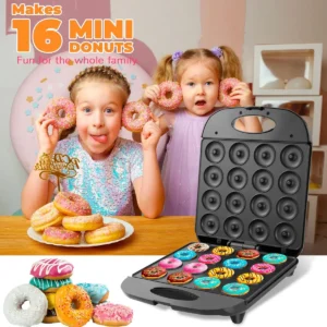 Maquina Para Donas Mini Antiadherente Resposteria 16 Piezas Negro
