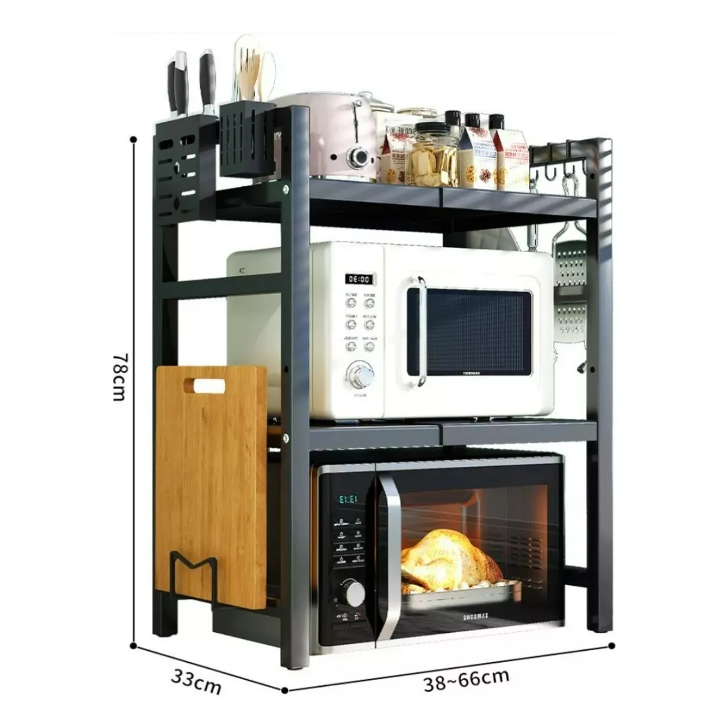 Estante Repisa Extensible Horno Microondas Rack Organizador - Imagen 2