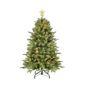 Arbol Navidad Luces Incorporadas Estrella 1.80 Pie Metalico Verde Oscuro