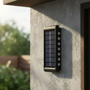 Pack De 2 Foco Aplique De Muro Solar Potente 12 Led Cálida Estructura Negro