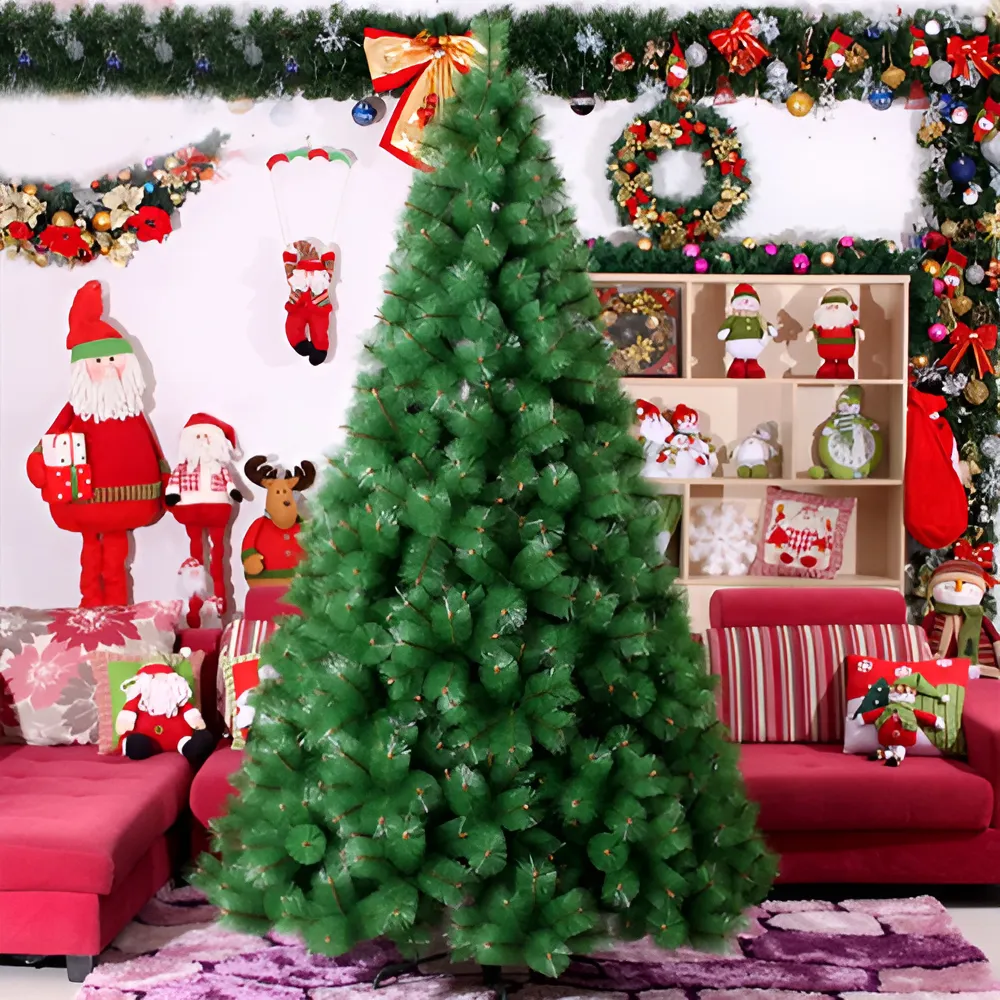 Árbol De Navidad 210cm Con Ramas De Pino, Montaje Rápido Verde - Imagen 2