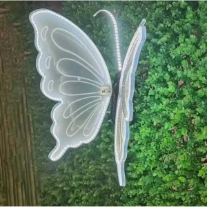 Mariposa Grande Led Con Movimiento Cálida Para Exteriores
