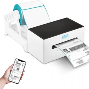 Impresora Térmica De Etiquetas Adhesiva Portatil 110mm Blanco